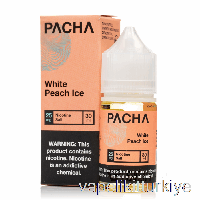 Vape Türkiye Beyaz şeftali Buz - Pacha Tuzları - 30ml 50mg